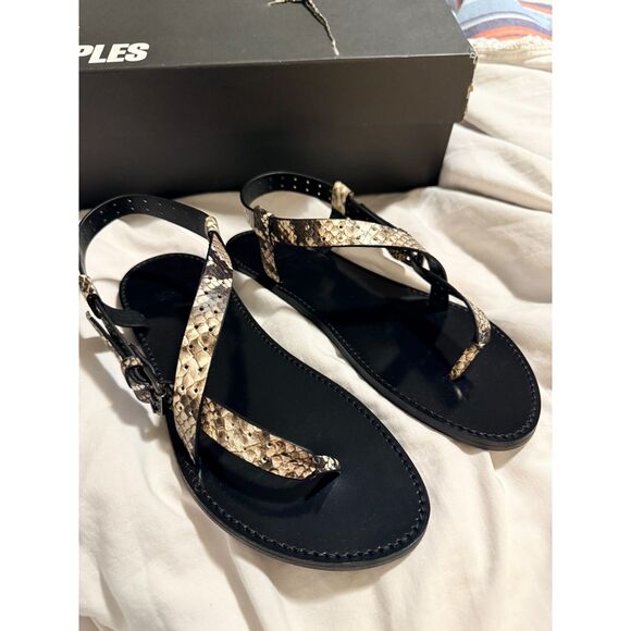 NIB The Kooples Women's Python Sandals in Perforated Leather size 39 - Picture 6 of 12